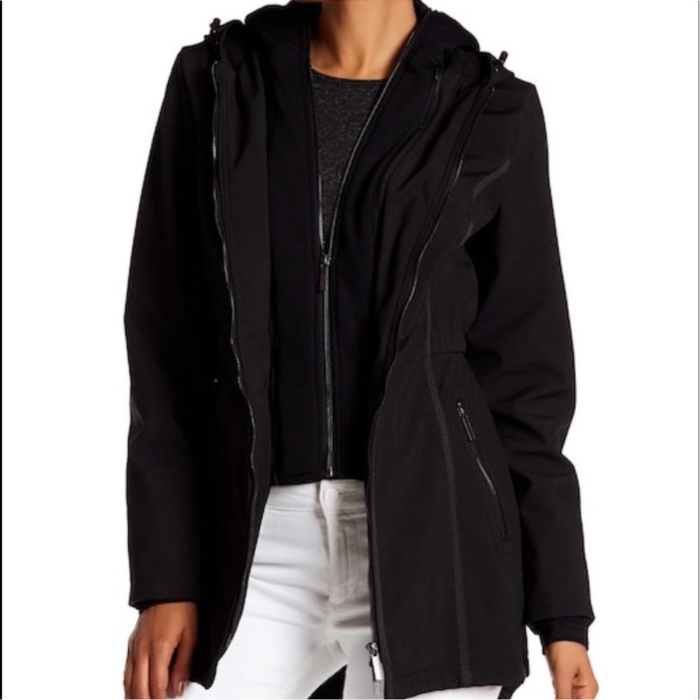 EUC French Connection Black Coat with Detachable Liner sz 1X